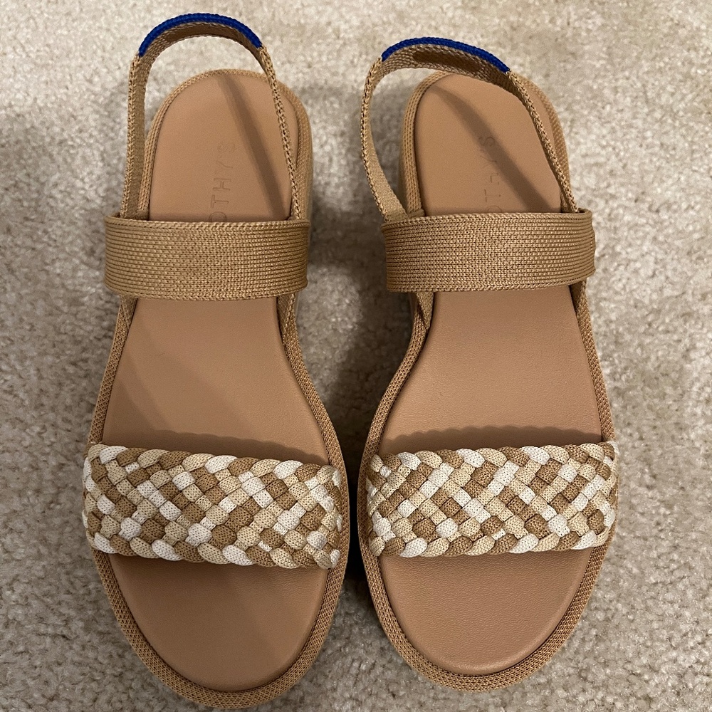 Rothy's Beach Sand Woven Sandals Size 7.5